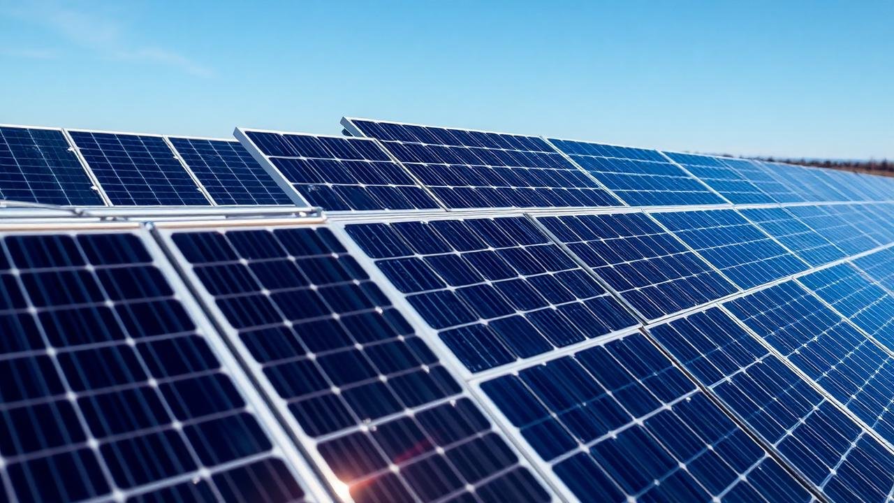 Painéis solares em detalhe